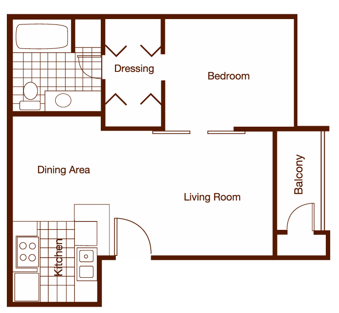 Pine One Bedroom One Bathroom Patio